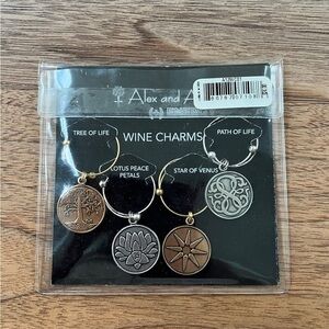 ALEX AND ANI Set of Four Energy Wine Charms Symbolic Mystic Original Packaging